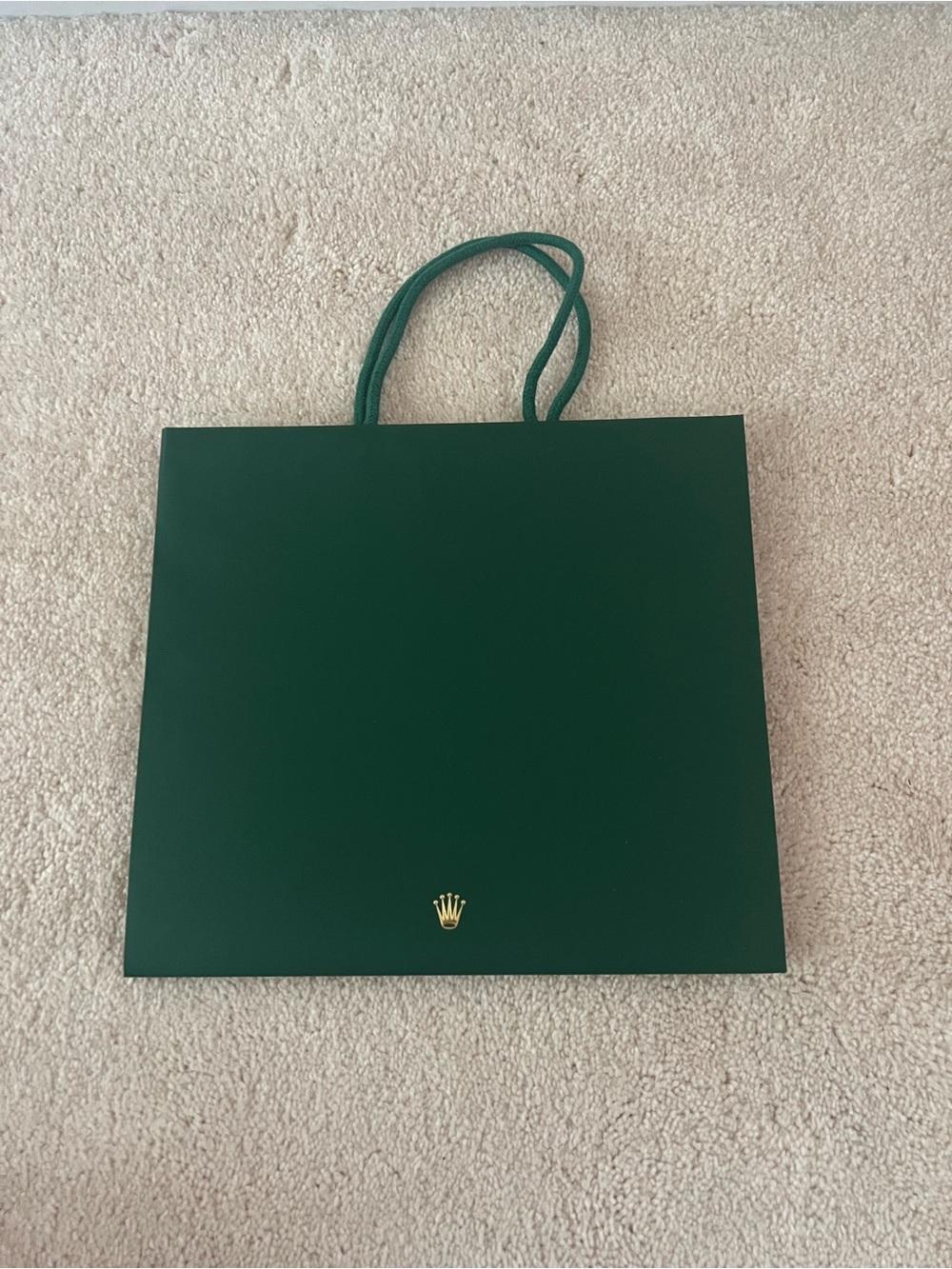Rolex Luxury Green Shopper Tote with Gold Crest